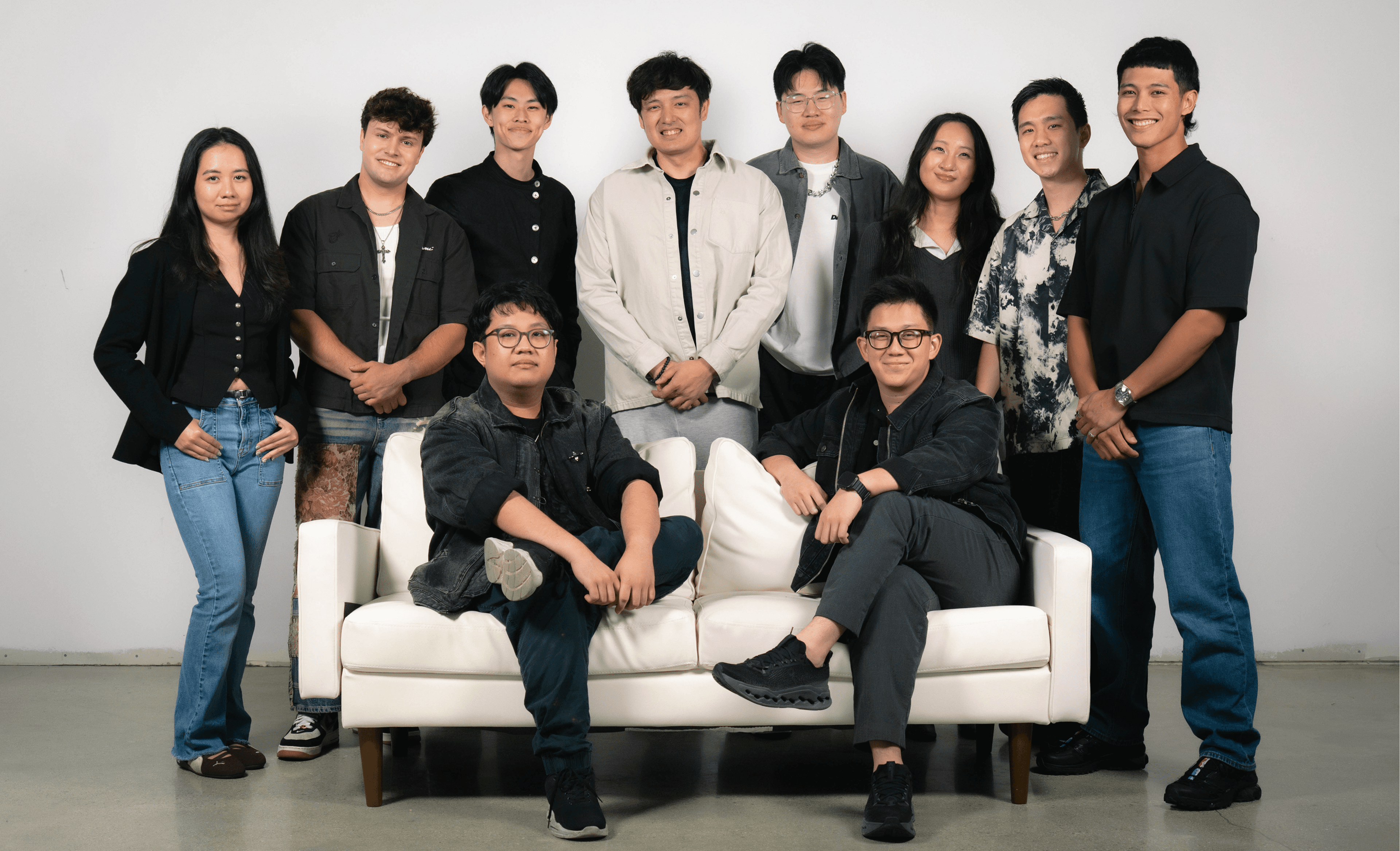 The Clouted Team — group portrait in the studio
